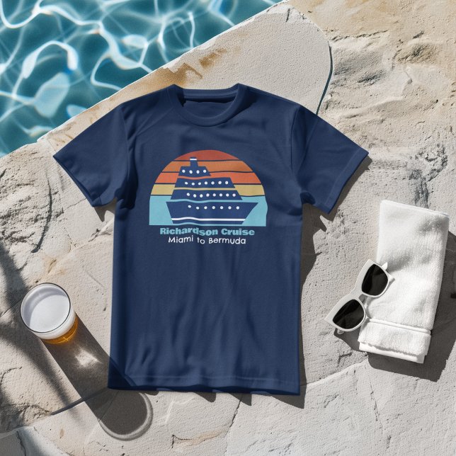 Cute Custom Cruise Ship Sunset Family Trip  T-Shirt (Creator Uploaded)