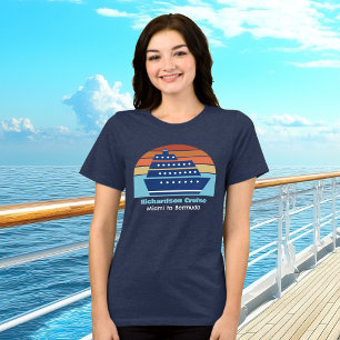 Cute Custom Cruise Ship Sunset Trip Women's Tri-Blend Shirt