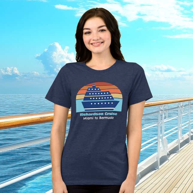 Cute Custom Cruise Ship Sunset Trip Women's Tri-Blend Shirt (Creator Uploaded)
