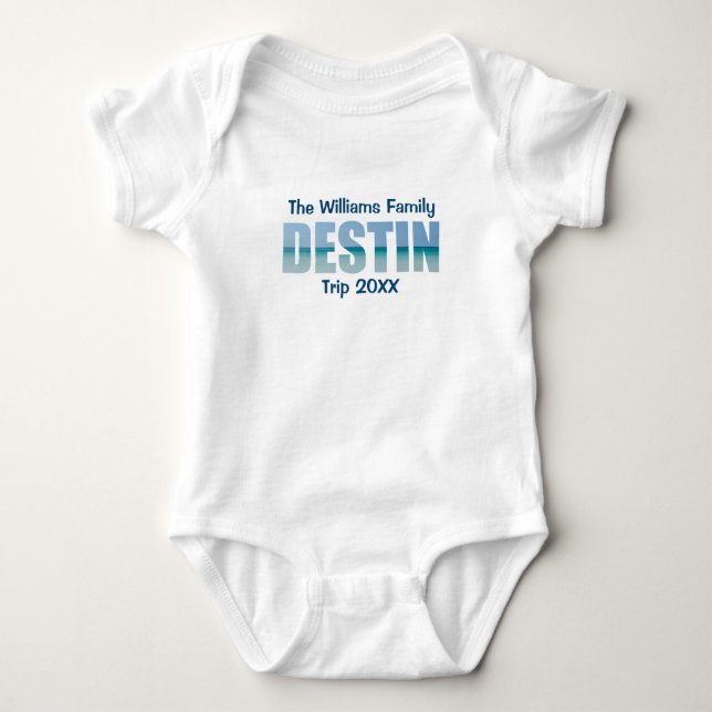 Cute Custom Destin Beach Vacation Baby Bodysuit (Front)