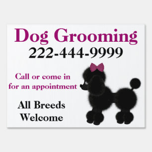 Cute Custom Dog Groomer Yard Sign
