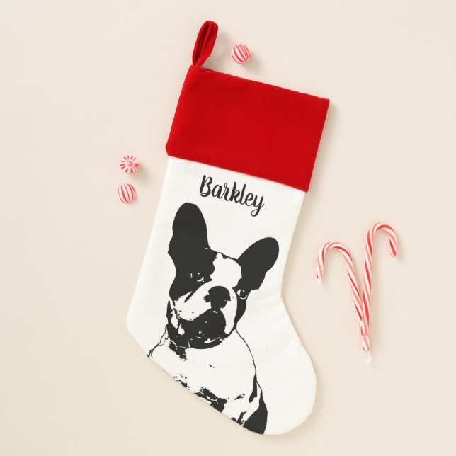 Cute Custom Dog Pet Photo Christmas Stocking (Front)