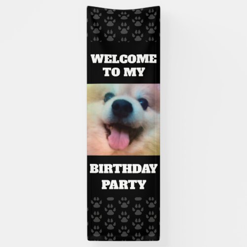 Cute Custom Dog Photo Birthday Party Banner