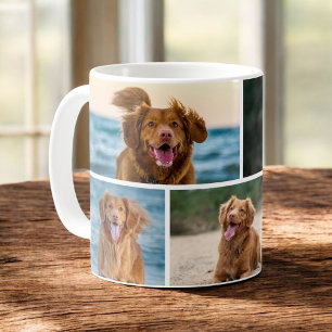 Cute Custom Dog Photo Collage Personalized Coffee Mug