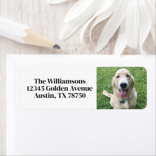 Cute Custom Dog Photo Pet Owner Return Address Label