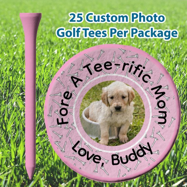 Cute Custom Dog Photo Template Pink Ladies Golf Tees (Creator Uploaded)