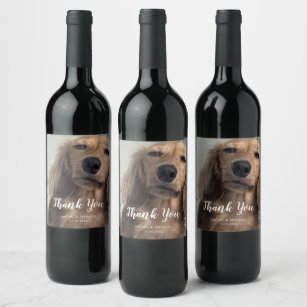 Cute Custom Dog Photo Wine Label