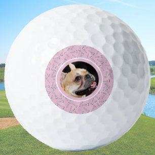 Cute Custom Dog Picture Template Pink Ladies Golf Balls