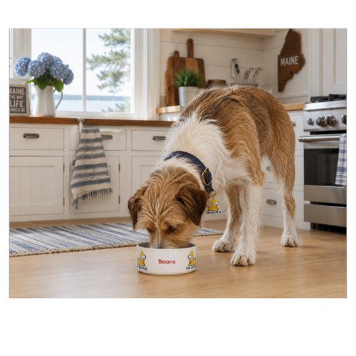 Cute Custom Dog Silhouette in Lobsterman Gear Dog Bowl