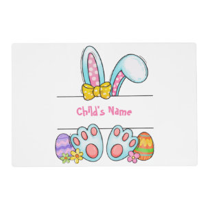 Cute Custom Easter Girl's Bunny and Eggs Laminated Placemat