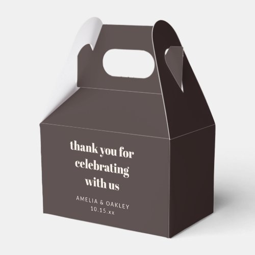 Cute Custom Fall Brown Couples Shower Thank You Favor Boxes