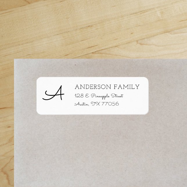 Cute Custom Family Monogram Return Address Label ("Everyday is abundantly beautiful." 
Sincerely Best Wishes from Lucky Design World)