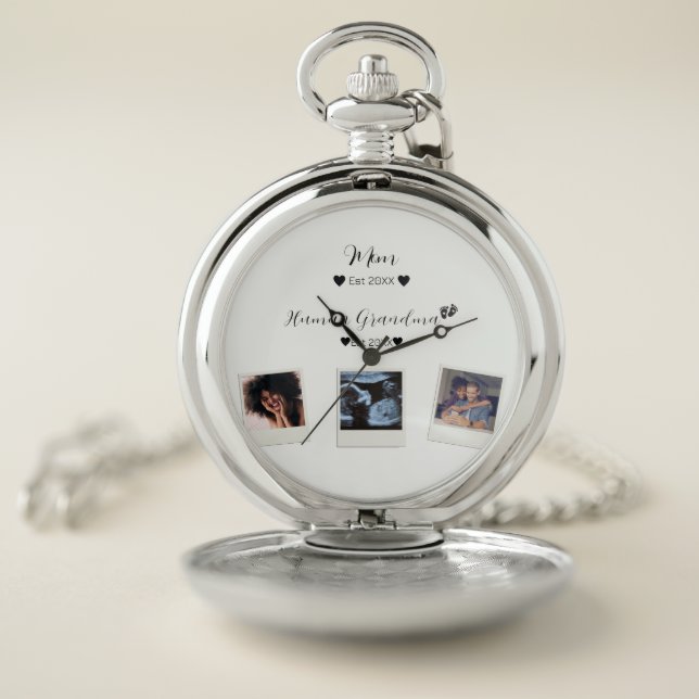 Cute Custom  Family Photo Stop Watch (Inside)