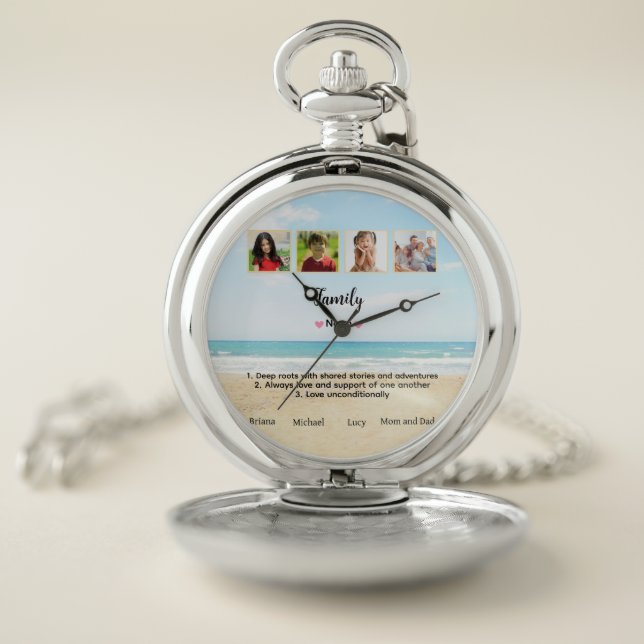 Cute Custom  Family Photo Stop Watch (Inside)