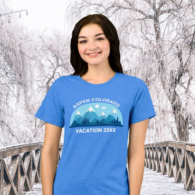 Cute Custom Family Ski Trip Blue Mountain Women's Tri-Blend Shirt (Creator Uploaded)