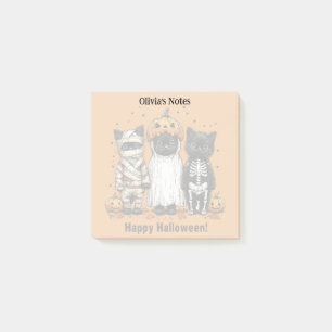 Cute Custom Festive Halloween Cats Post-it Notes