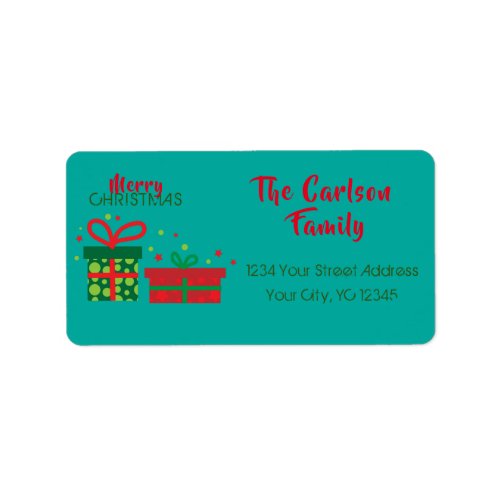 Cute Custom Festive Holidays Christmas Gift Boxes Label