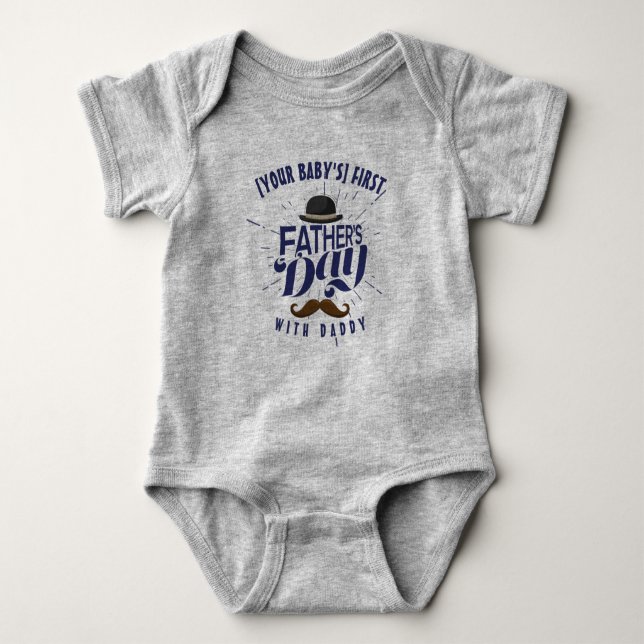 Cute Custom First Father's Day Baby Onsie Bodysuit (Front)