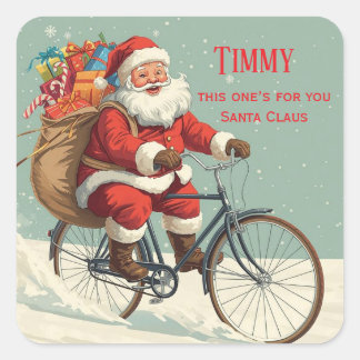 Cute Custom From Santa Claus Christmas Gift Square Sticker
