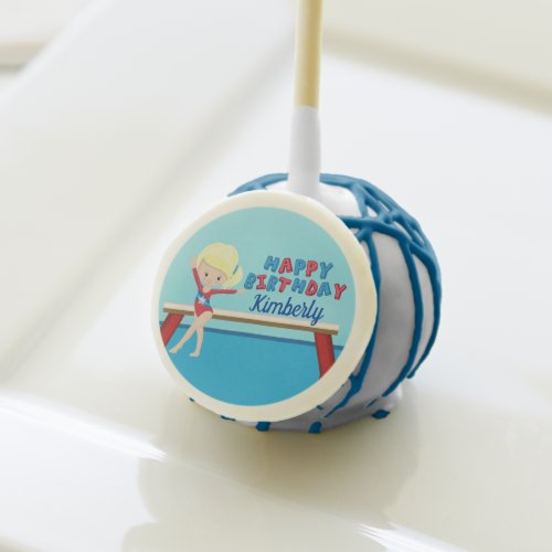 Cute Custom Gymnastics Girl Birthday Party Cake Pops