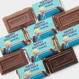Cute Custom Gymnastics Girl Birthday Party Hershey's Miniatures