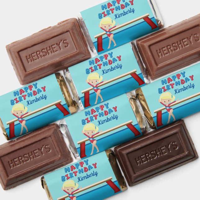 Cute Custom Gymnastics Girl Birthday Party Hershey's Miniatures (Assorted)