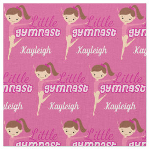 Cute Custom Gymnastics Girl Pink Fabric