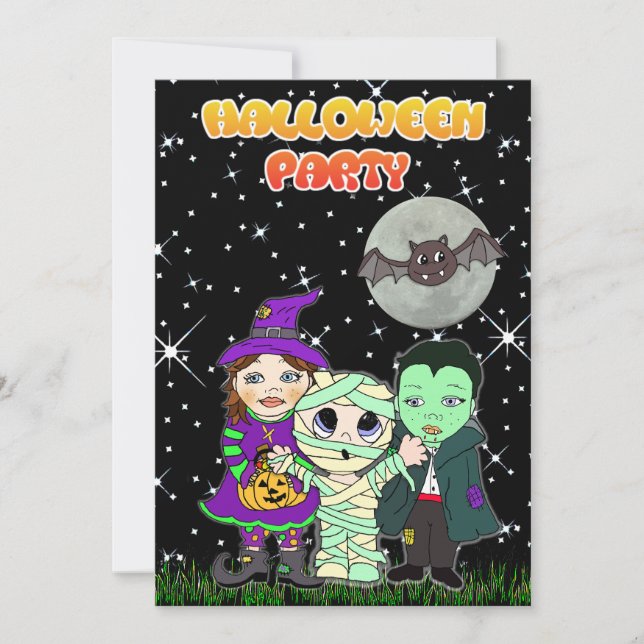 Cute Custom Halloween Invite (Front)
