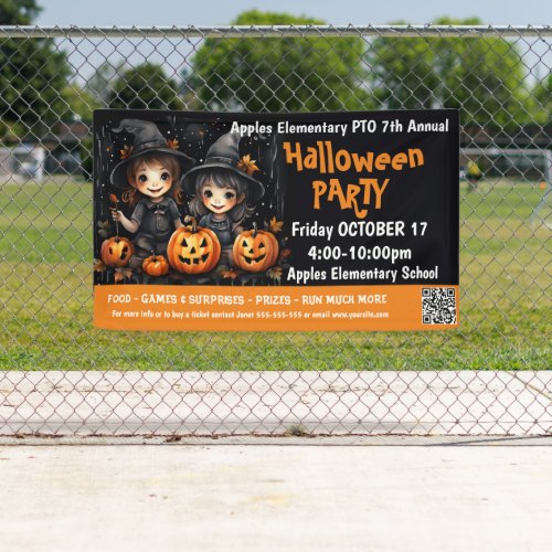 cute custom halloween party Fundraiser PTA Church Banner