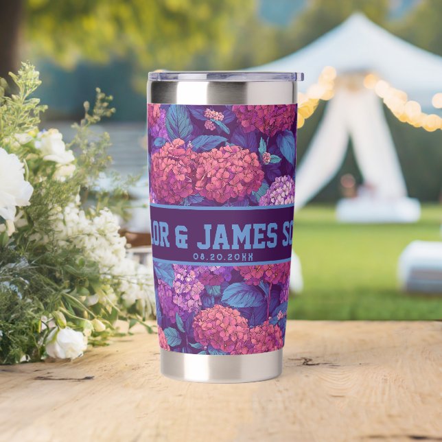 Cute Custom Hydrangeas Insulated Tumbler For Weddi (Wedding)