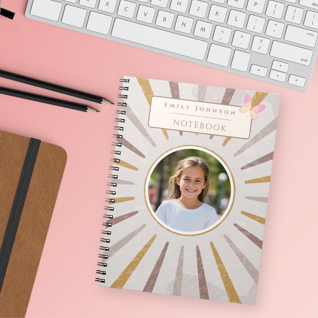 Cute Custom Kid Name & Photo Quote  Notebook (Creator Uploaded)