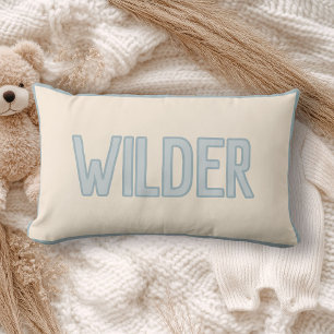 Cute Custom Kids Name with Faux Trim Lumbar Pillow