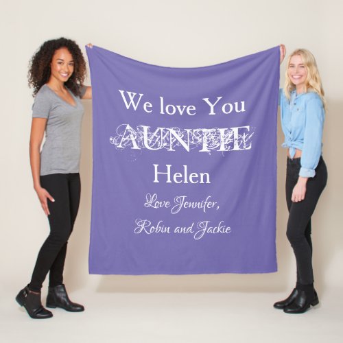 Cute Custom Kids Names We Love You Auntie Helen Fleece Blanket