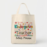 Cute Custom Kindergarten Teacher Design Tote Bag