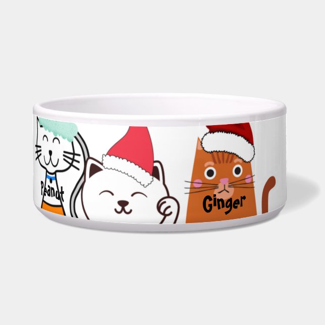 Cute Custom Kitty Cat Christmas    Bowl (Front)