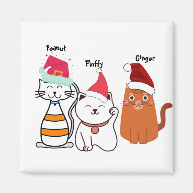 Cute Custom Kitty Cat Christmas   Magnet (Front)