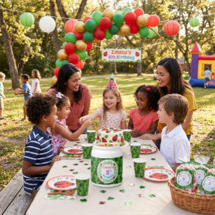Cute Custom Ladybug & Leaf 5th Birthday Candy Jar