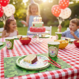 Cute Custom Ladybug & Leaf Kids Birthday Placemat