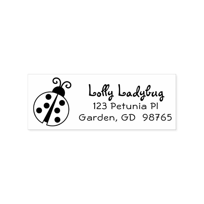 Cute Custom Ladybug Return Address Stamp for Kids