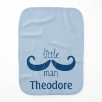 Cute Custom Little Man Mustache Personalized Blue Burp Cloth Cute Custom Little Man Mustache Personalized Blue Burp Cloth