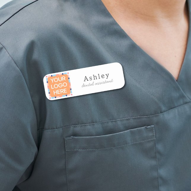 Cute Custom Logo Script Dental Name Tag (Creator Uploaded)