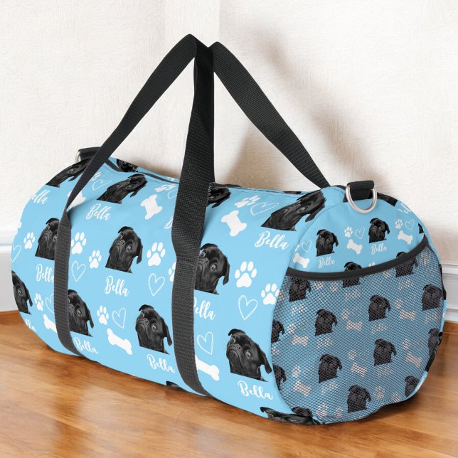 Cute Custom Love Paw Print Dog Lover Pet Photo Duffle Bag (Creator Uploaded)