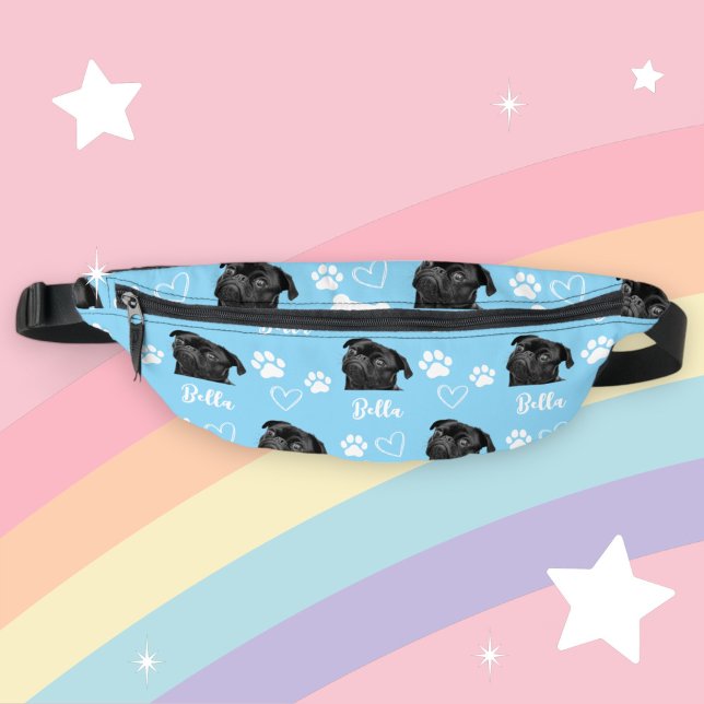 Cute Custom Love Paw Print Dog Lover Pet Photo Fanny Pack (Creator Uploaded)