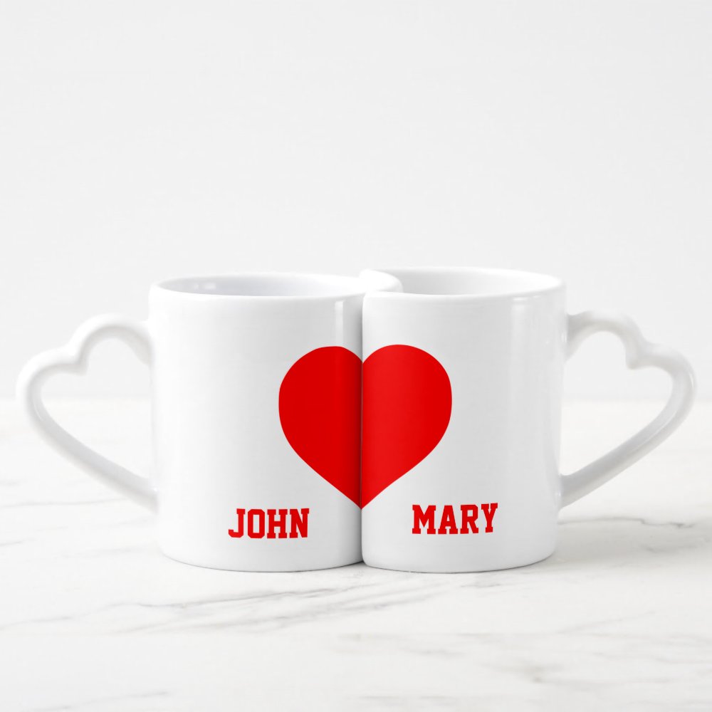 Disover Cute Custom Lovers Names Matching Coffee Mug Set