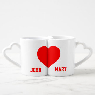 Cute Custom Lovers Names Matching Coffee Mug Set