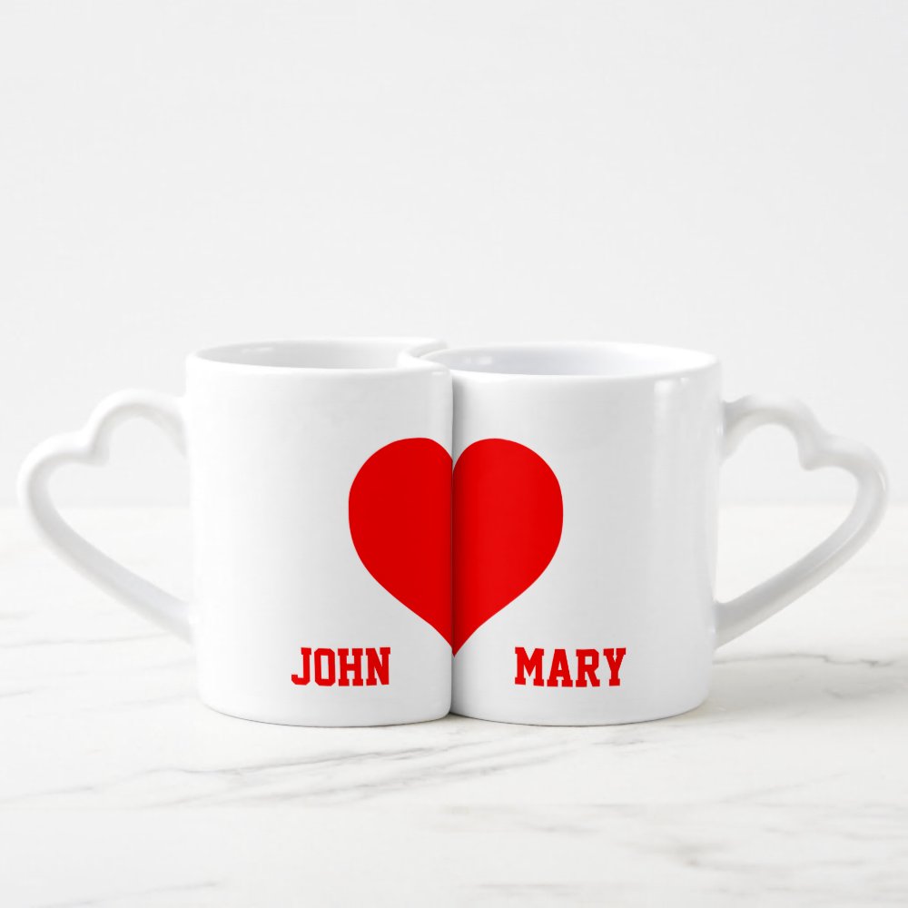 Disover Cute Custom Lovers Names Matching Coffee Mug Set