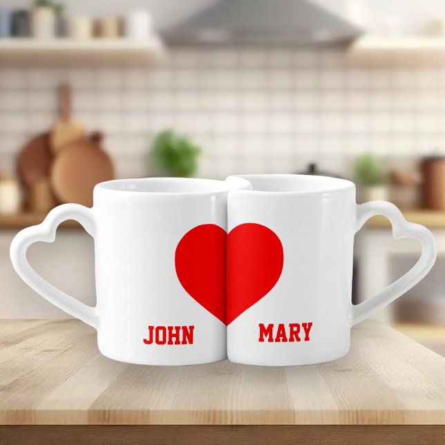 Cute Custom Lovers Names Matching Coffee Mug Set (Creator Uploaded)