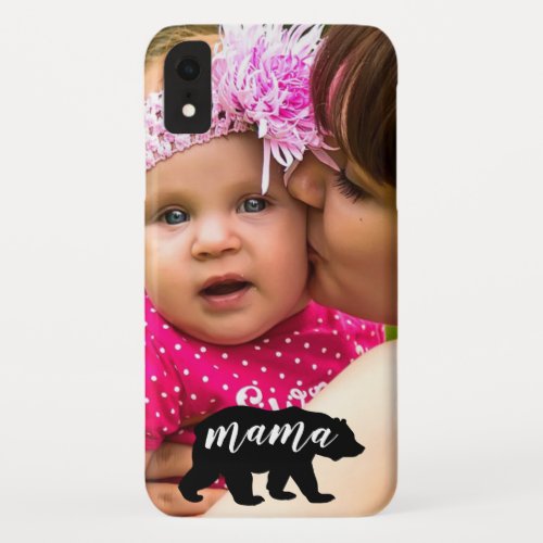 Cute Custom Mama Bear Mother and Child Photo iPhone XR Case
