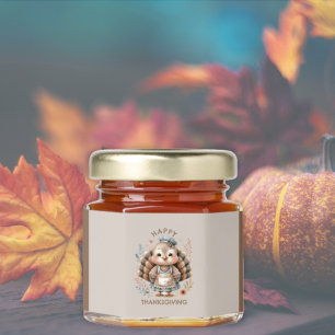 Cute Custom Message Turkey Honey Jar Favors