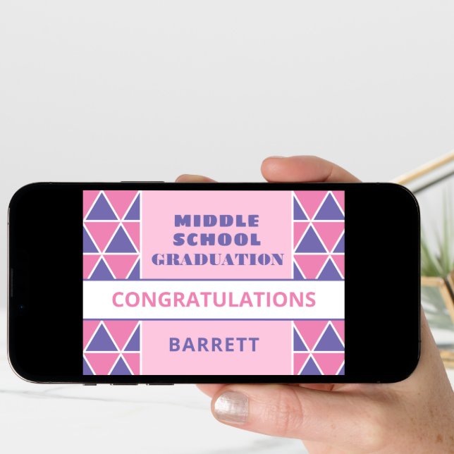 Cute! Custom Middle School graduation card! Card (Front Digital)